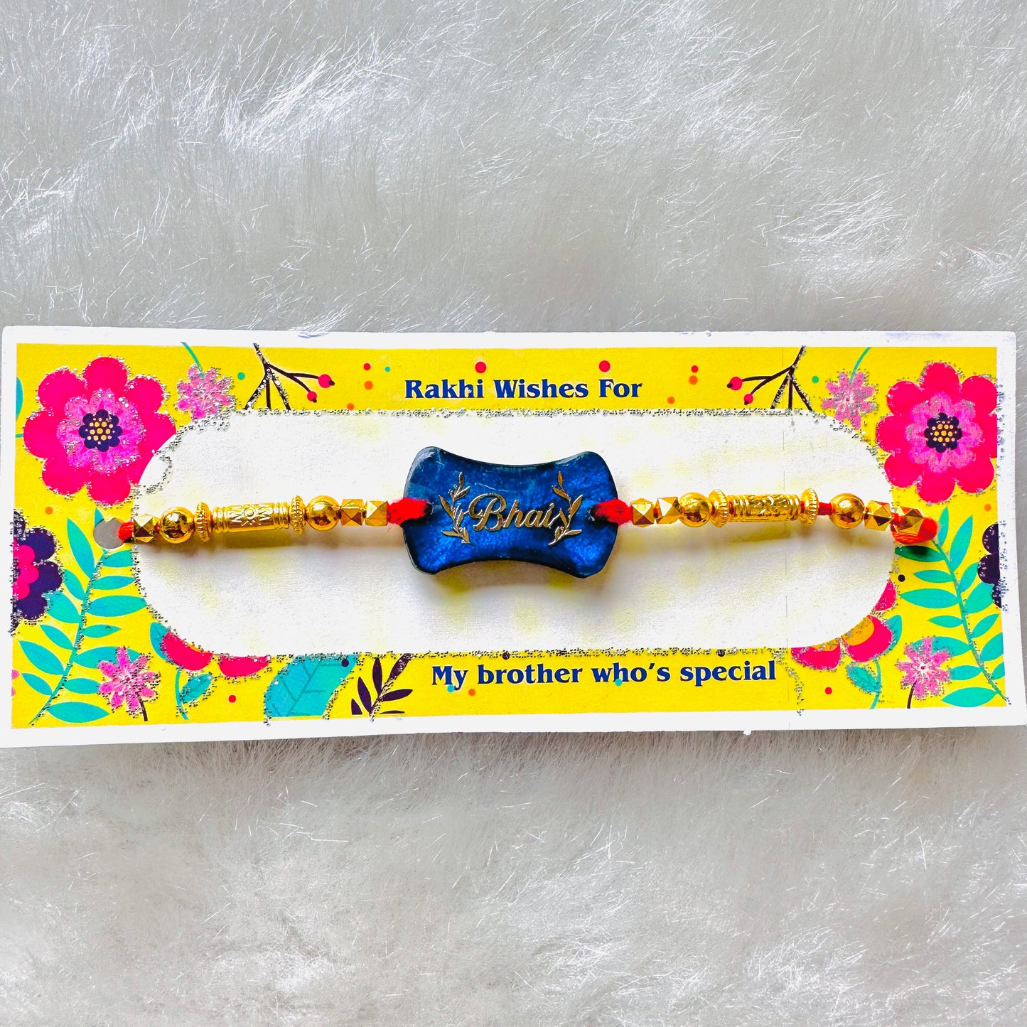 Raksha Bandhan Thali & Rakhi - Blue