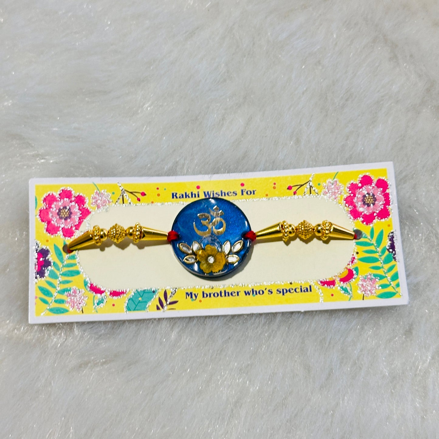 Raksha Bandhan Thali & Rakhi - Blue