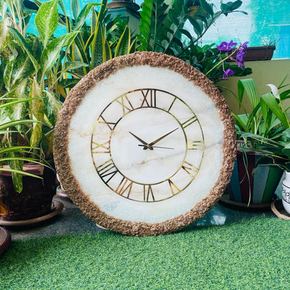 White Geode Wall Clock