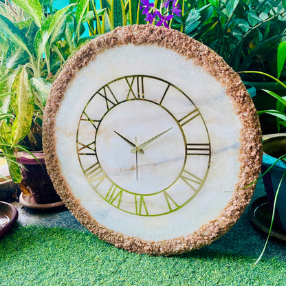 White Geode Wall Clock