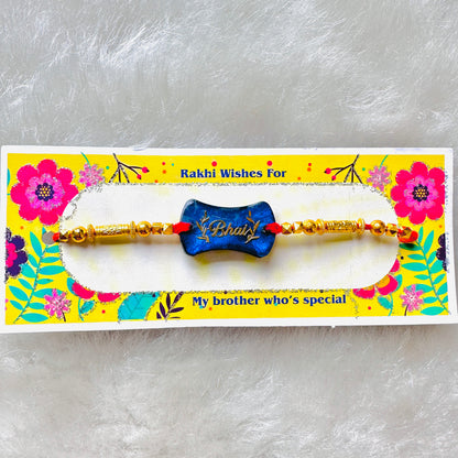 Raksha Bandhan Thali & Rakhi - Blue