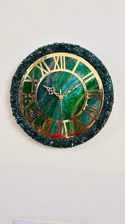 Green Geode Wall Clock