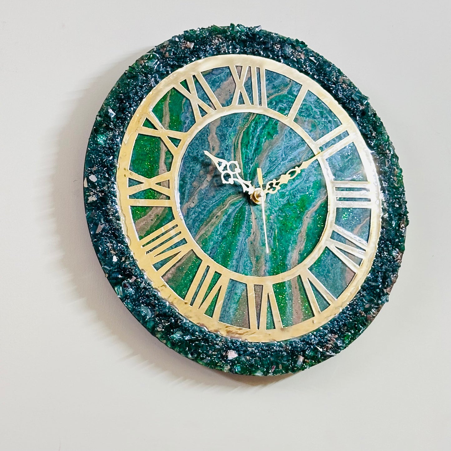 Green Geode Wall Clock