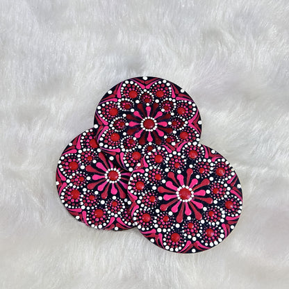 Red Mandala Coaster