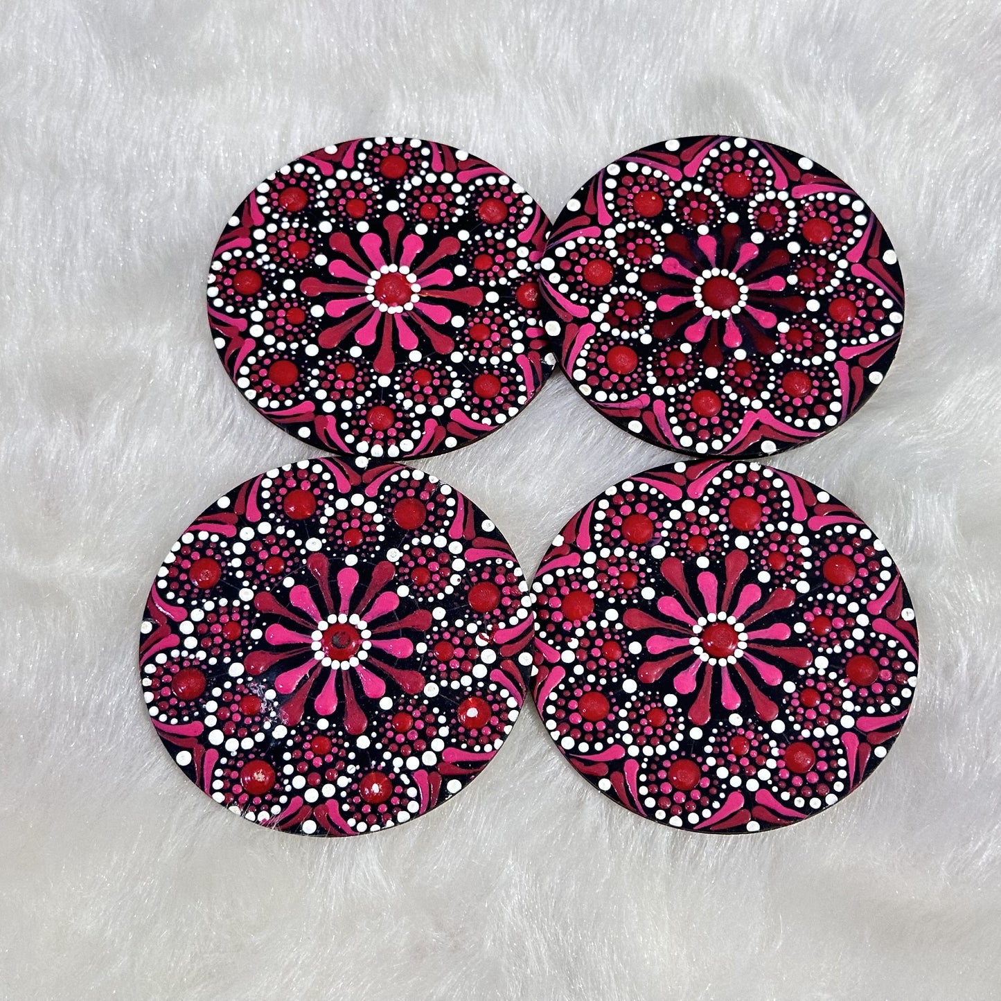 Red Mandala Coaster