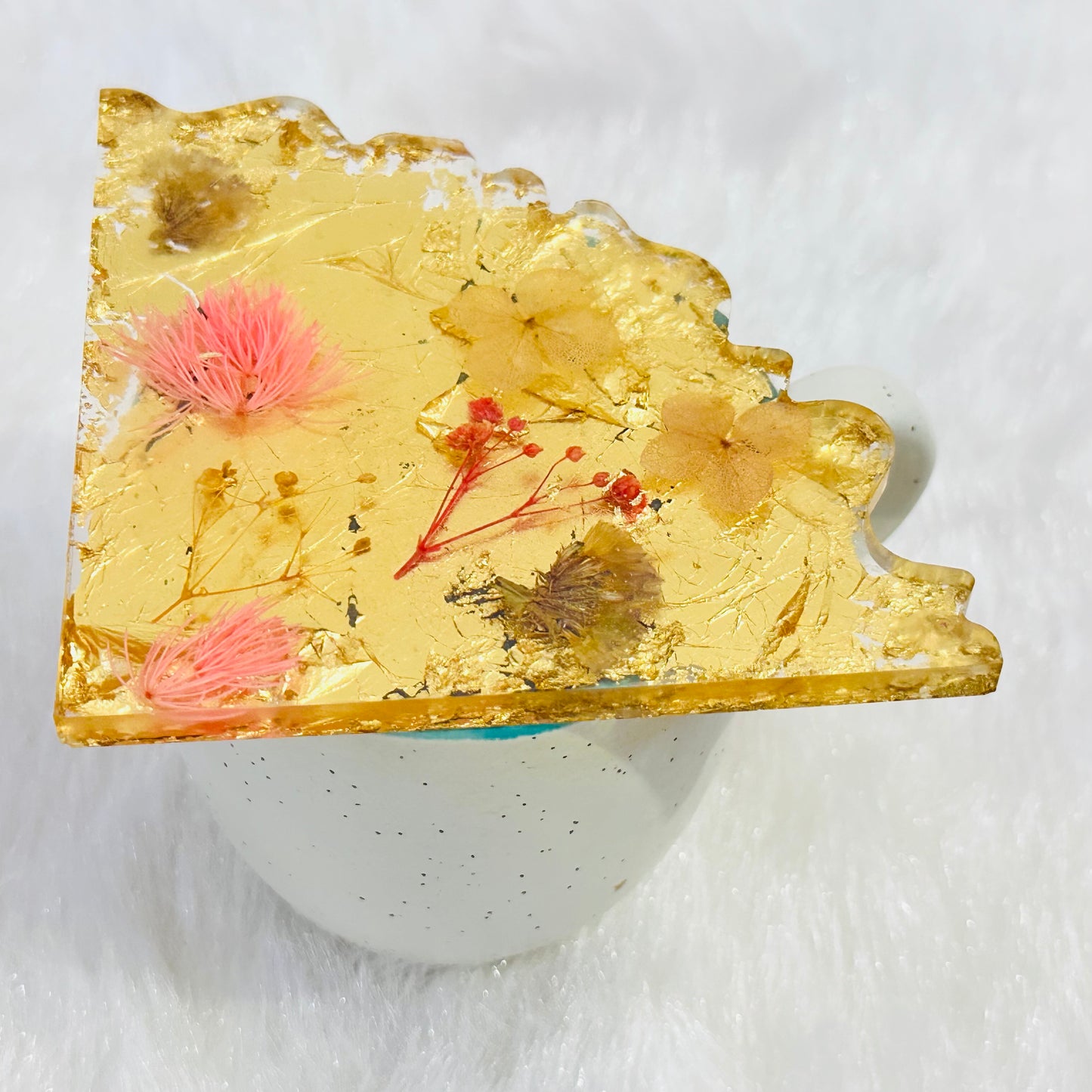 Gold Plated Fresh Flower Coaster