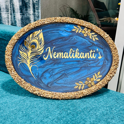 Royal Blue Name Plate | Oval