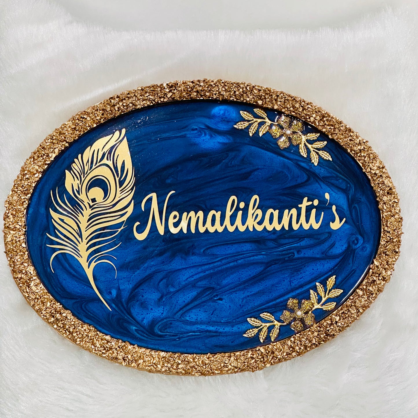 Royal Blue Name Plate | Oval