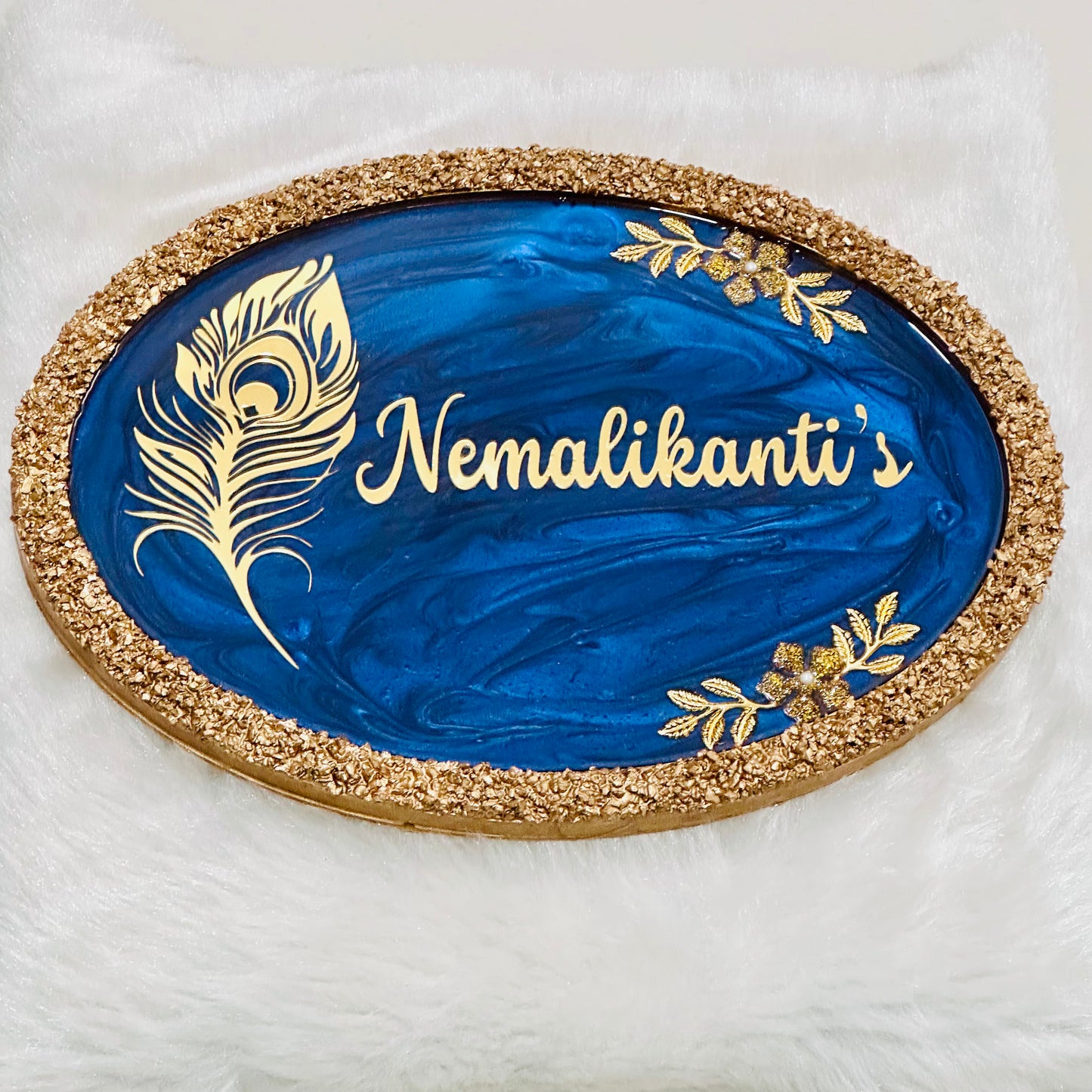 Royal Blue Name Plate | Oval