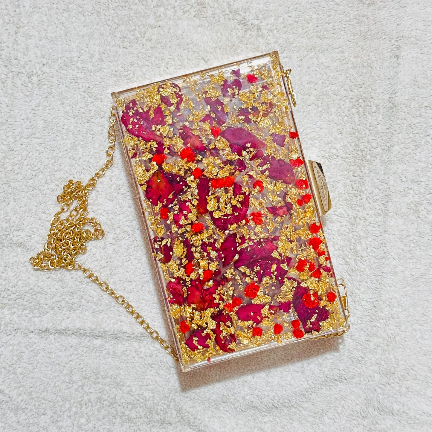 Fresh Rose Petals Clutch