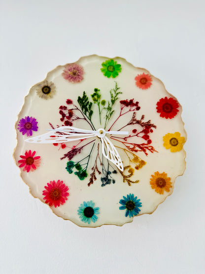 Floral White Clock