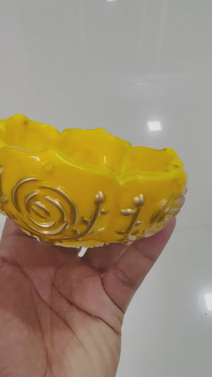 Handmade Resin Thali for Haldi Ceremony 8.5"- with Bowl