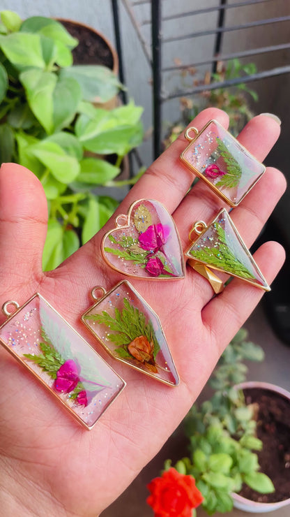 Flower Pendants with Chain | Transparent